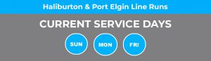 Haliburton & Port Elgin Line Runs Current Service Days Mon Wed Fri